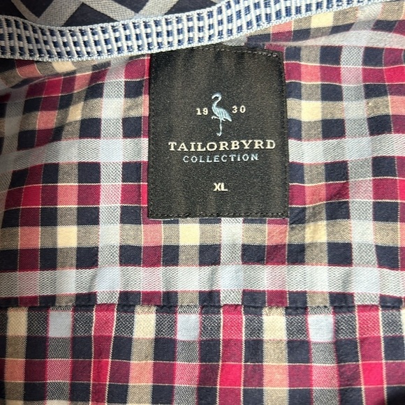 TailorByrd Navy/LtBlue/Pink Plaid Mens LS Shirt Sz XL - Picture 5 of 14